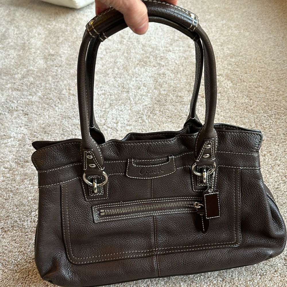 Dark brown Coach handbag